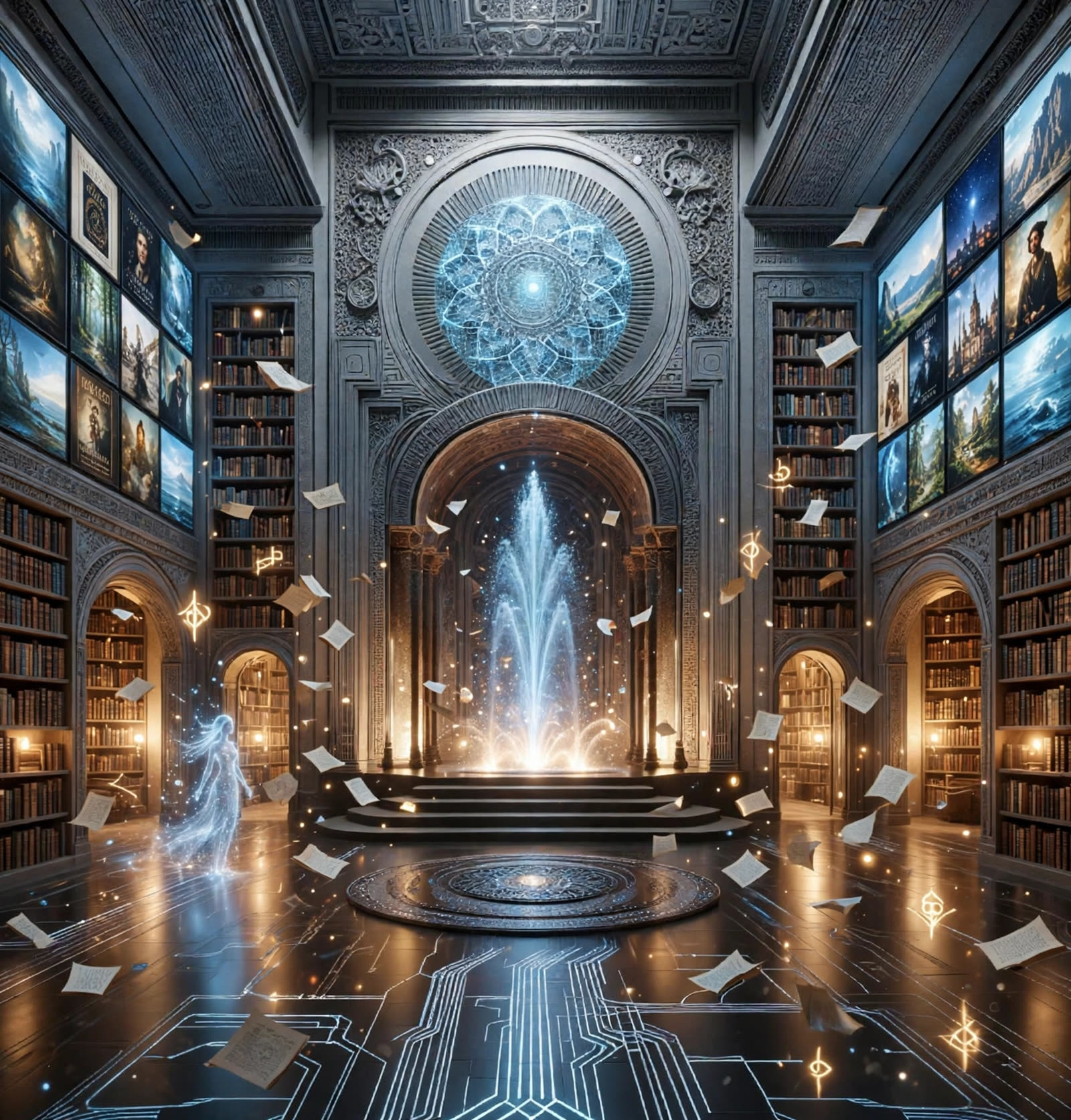 The walk-in 3D Library — enter as HALO the guardian lion