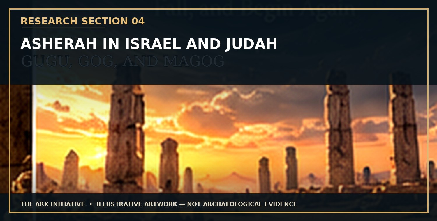 Before the Maps Changed — Research Section 4: Asherah in Israel and Judah. Illustrative artwork — not archaeological evidence.