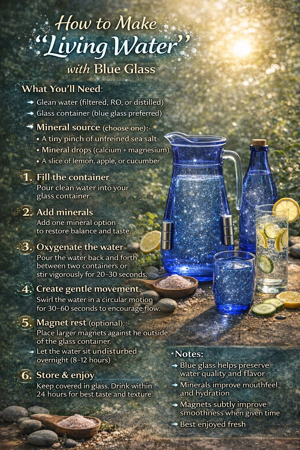 How to Make Living Water with Blue Glass — the full recipe card